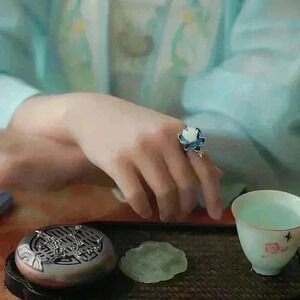 Natural Jade Glaze Lotus Classical Beauty Ring